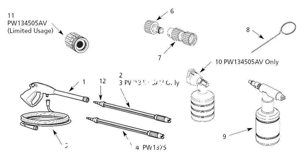 Pressure-Washer Parts Diagram and Parts List for PW1375  Campbell Hausfeld Pressure Washer
